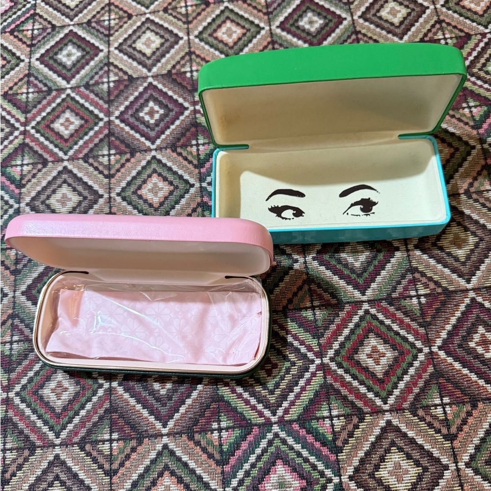 Kate Spade  Green and Pink Lot of 2 Eyeglasses Cases - Picture 6 of 8